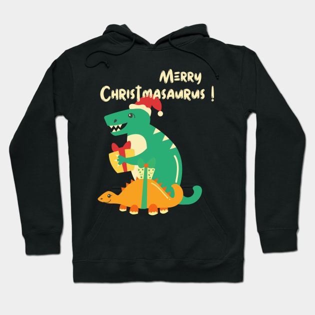 Merry Christmas-saurus! Adorably cute Dino for Xmas Hoodie by Apathecary